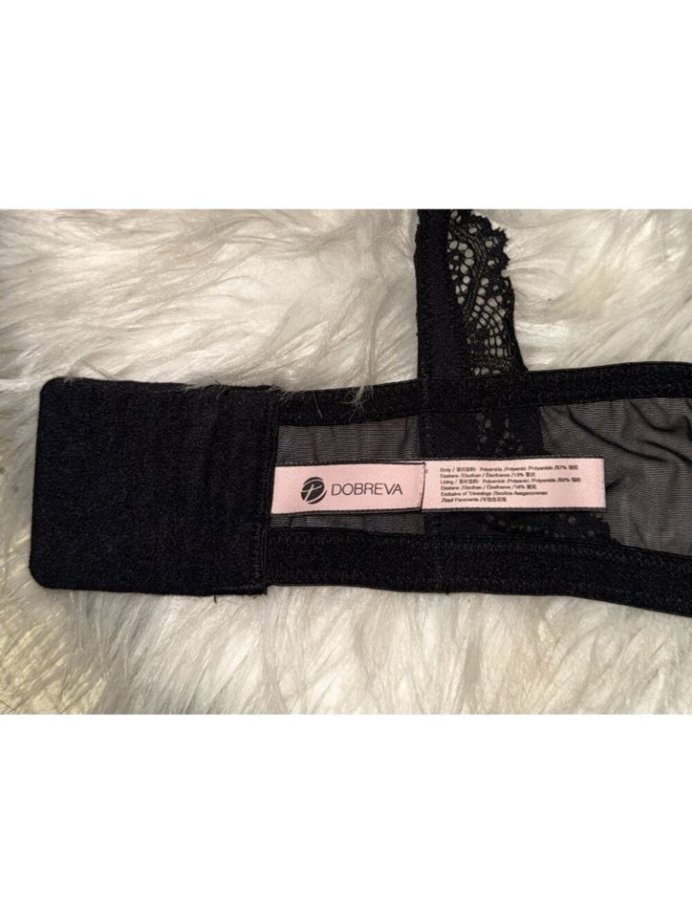 DOBREVA Womens Lace Unlined Bra Underwire Sheer 38C Black - Picture 6 of 7